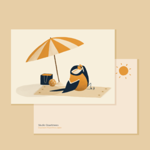Ansichtkaart - Vogel in de zon