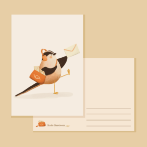 Ansichtkaart - Vogel met post