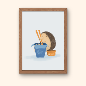A4 Poster - Egel met noedels