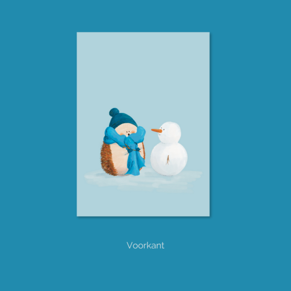Ansichtkaart - Egel in de sneeuw - Afbeelding 2