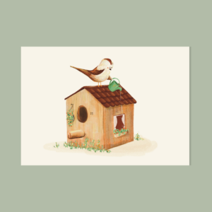 Ansichtkaart - Vogelhuisje