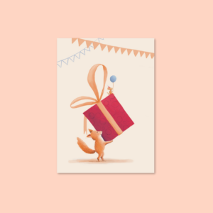 Ansichtkaart - Vos en muis vieren feest