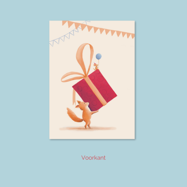 Ansichtkaart - Vos en muis vieren feest - Afbeelding 2